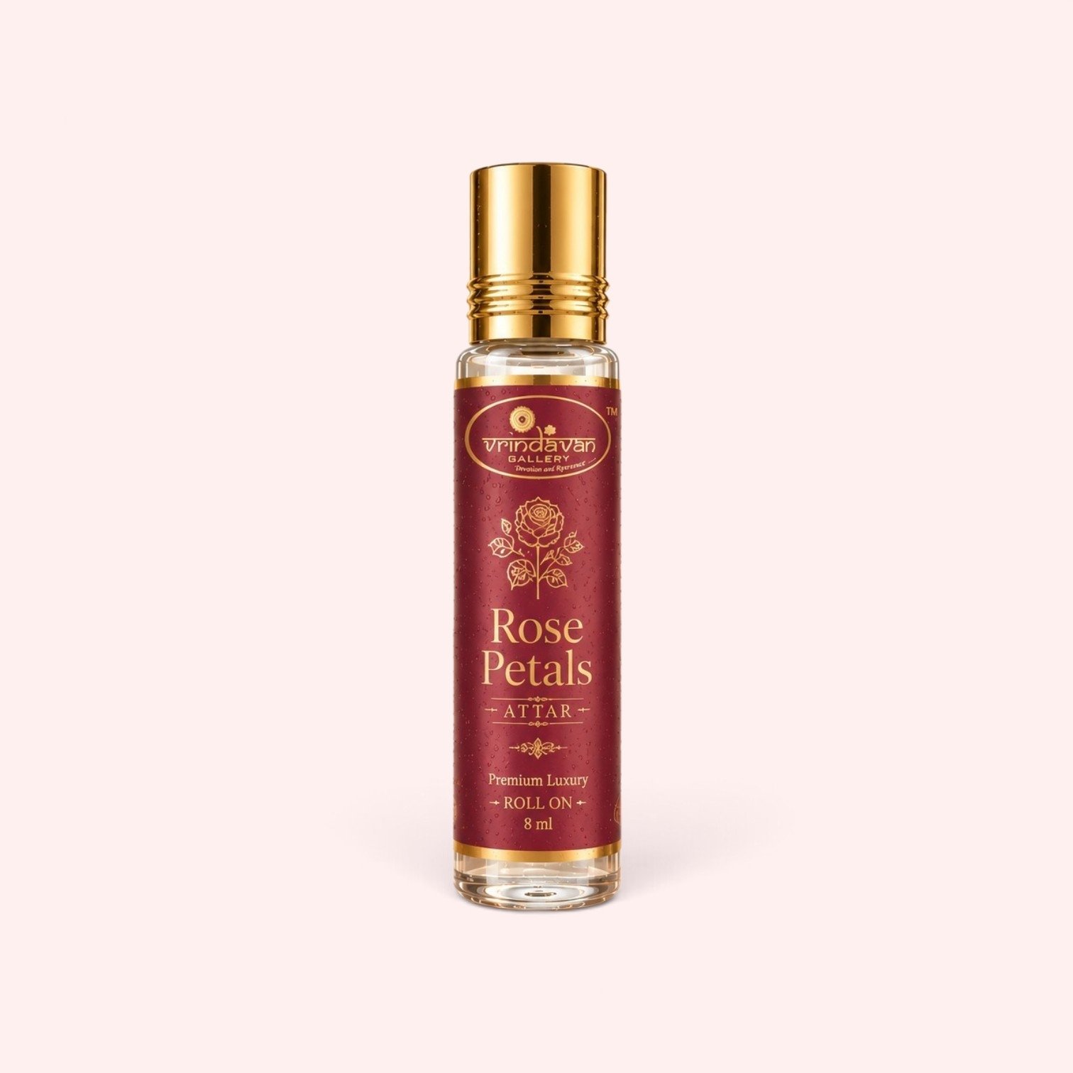 Rose Petals Attar, 8ML Roll On The Pure, Decadent Essence of Freshly Picked Indian Roses